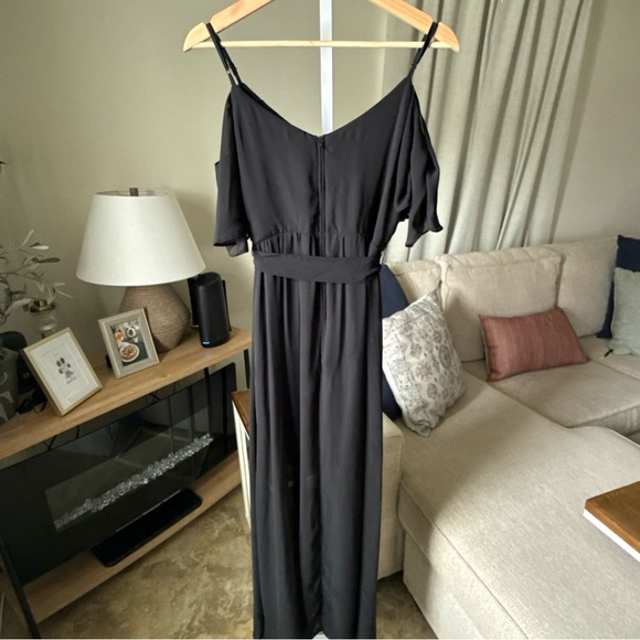 Bisou Bisou Michele Bohbot Sleeveless Belted Black Maxi Dress size 6 NWT - Picture 6 of 12